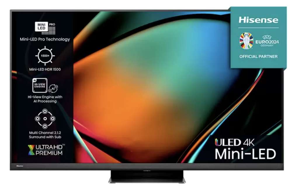 Hisense 55U8KQTUK 55 Inch Mini LED 4K Smart TV